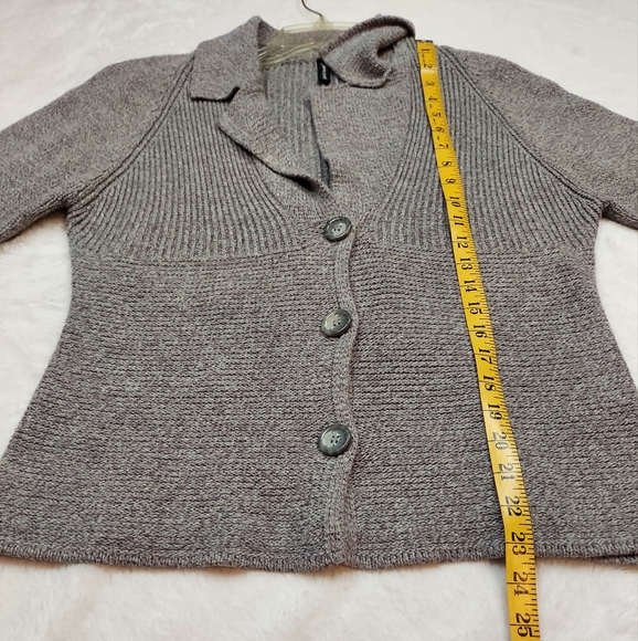 Jason Maxwell Gray Knit Button Down Collared Sweater Cardigan Size M - Picture 5 of 8